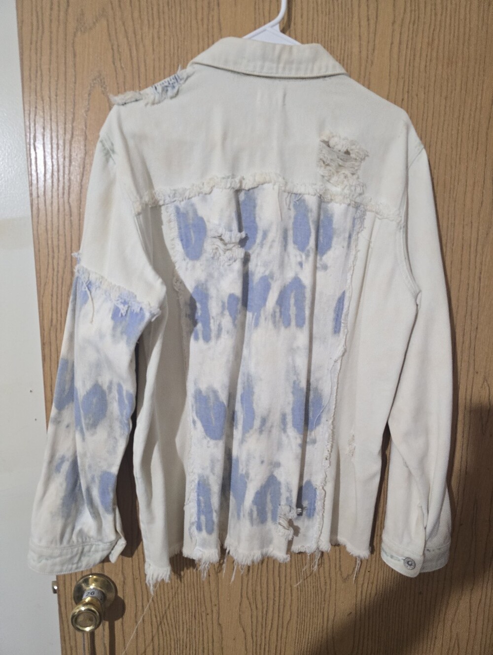 POL Washed Patchwork Button-Front Jacket - Cream - Picture 3 of 3